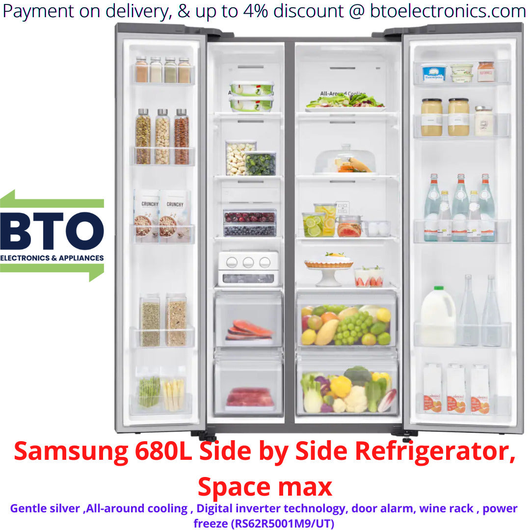 Samsung 680L Side By Side Refrigerator, Space Max