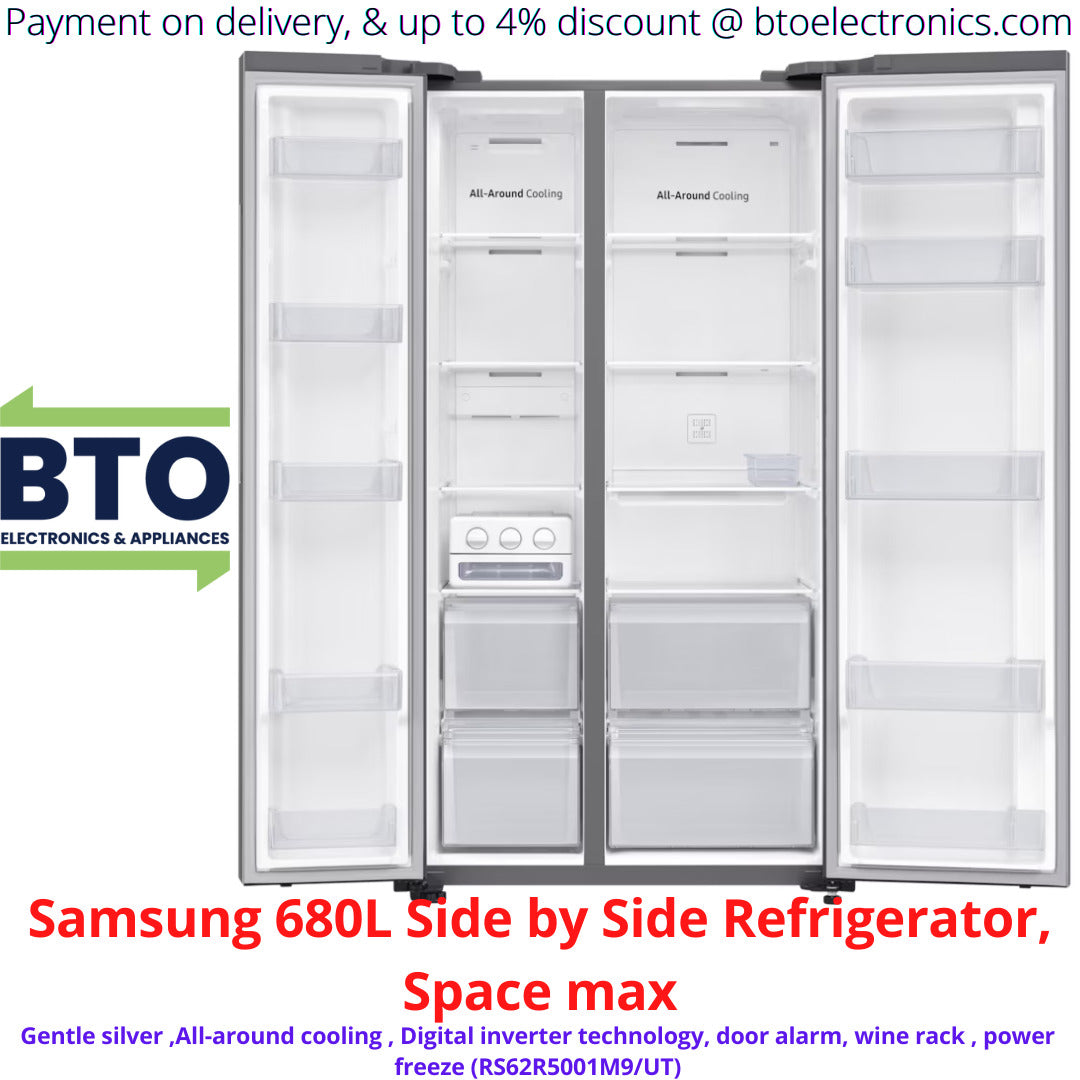 Samsung 680L Side By Side Refrigerator, Space Max