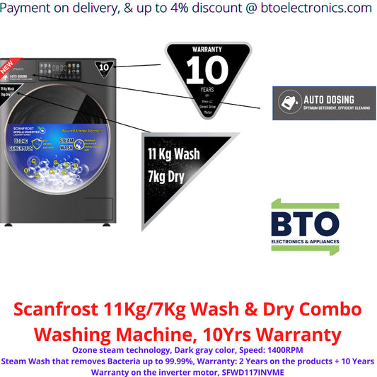 Scanfrost 11KG/7KG Wash & Dry Combo Washing Machine