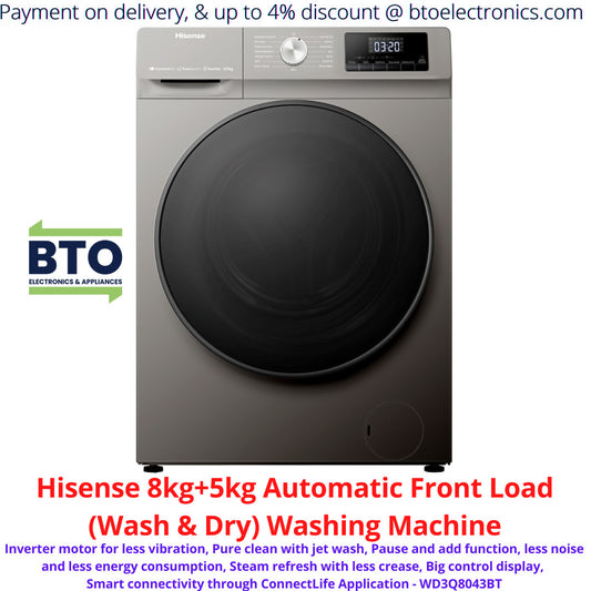 Hisense 8KG/5KG Wash & Dry Automatic Front Load Washing Machine