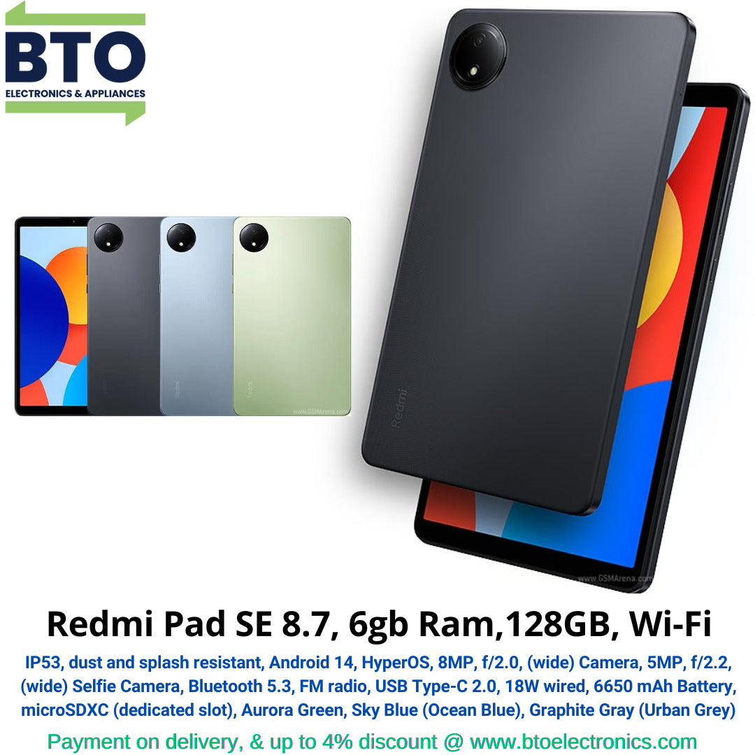 Redmi Pad SE 8.7, 6gb Ram, 128GB, Wi-Fi