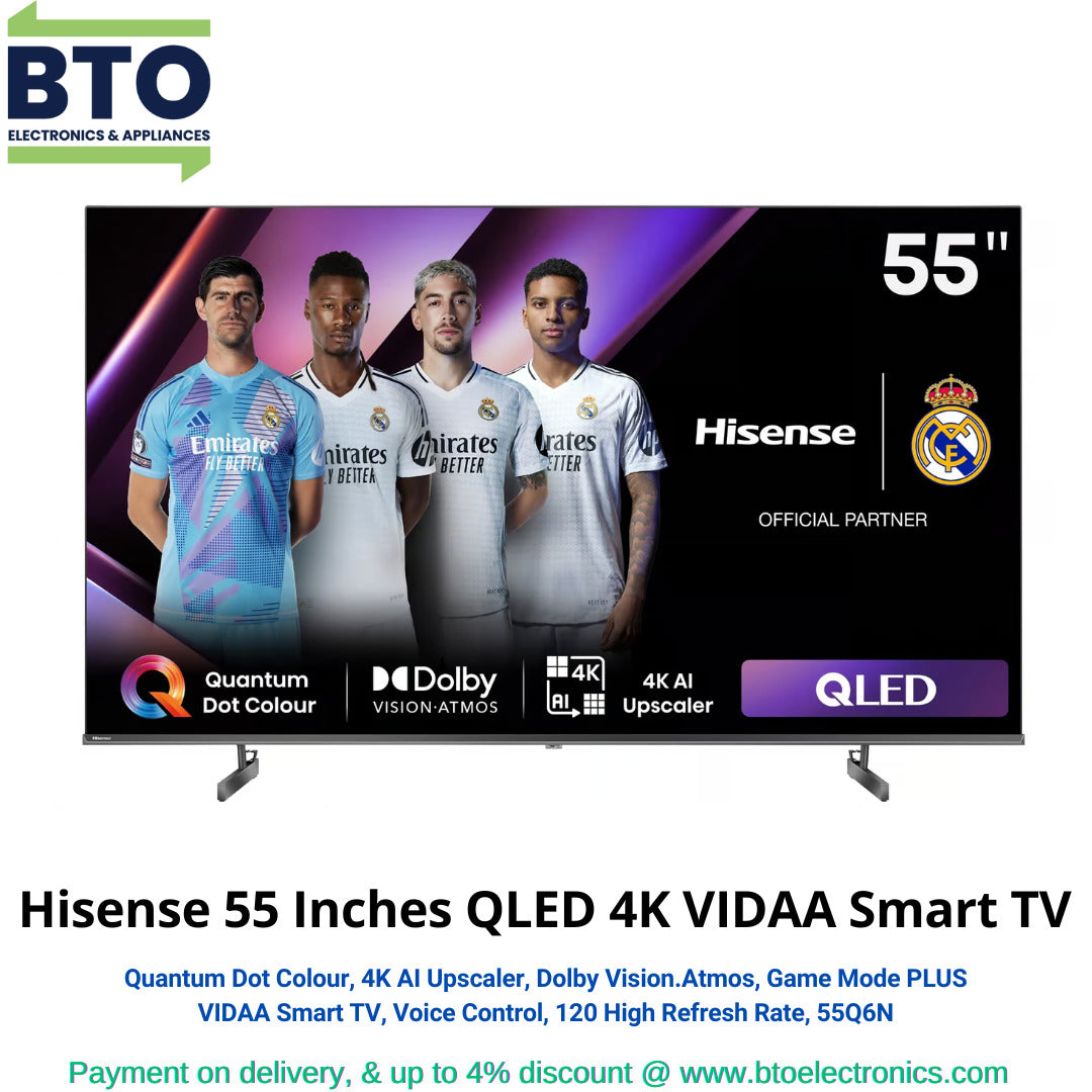 Hisense 55 Inches QLED 4K, Vidaa Smart TV