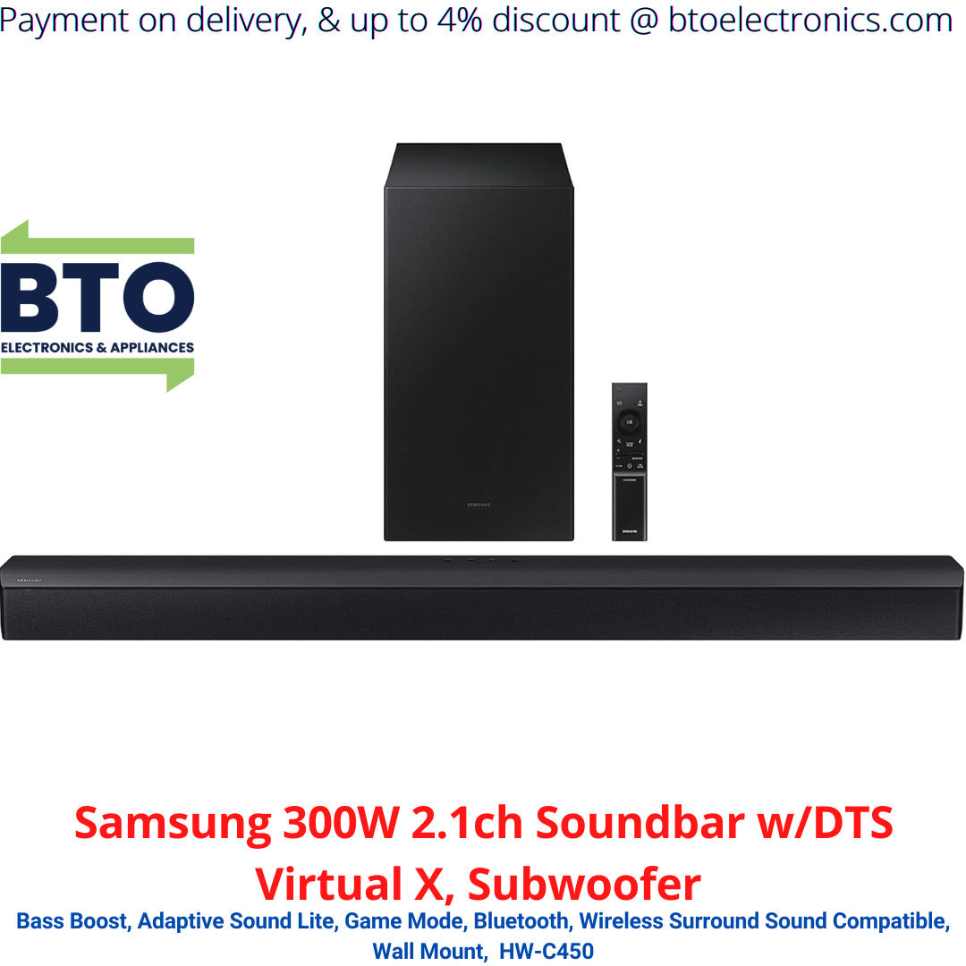 Samsung 300W 2.1ch Soundbar W/DTS Virtual X, Subwoofer