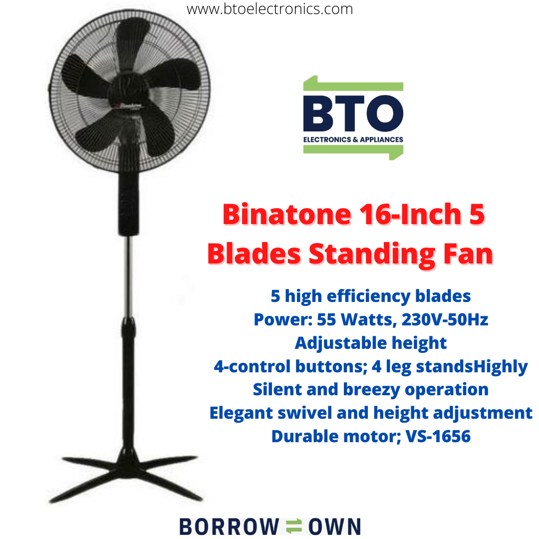 Binatone 16 Inches 5 Blades Standing Fan