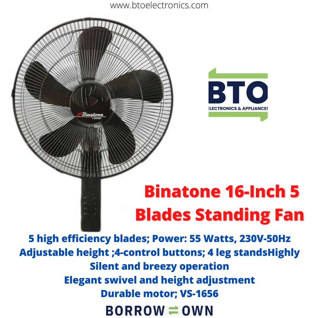 Binatone 16 Inches 5 Blades Standing Fan